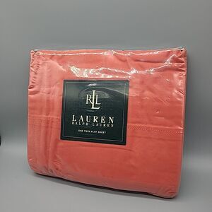 LAUREN Ralph Lauren  Twin Flat Sheet 250 100% Cotton  Melon New